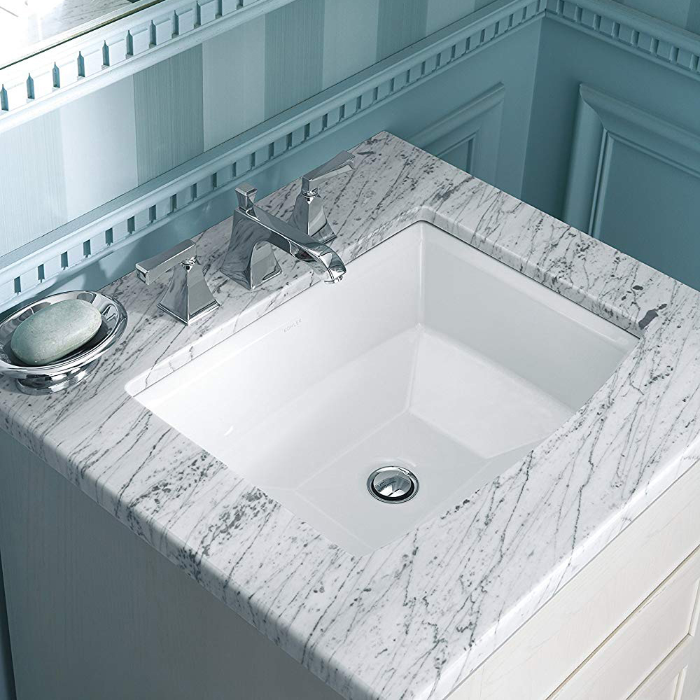 Aquacubic التصميم الحديث المنزلية بالوعة بيضاء مستطيلة سيراميك الحمام غسل اليد المصارف Undermount 