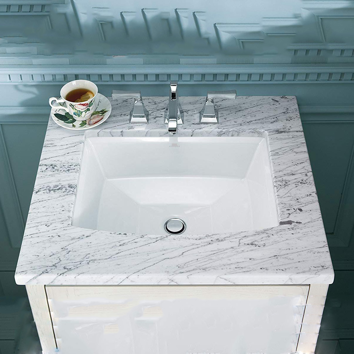 الصين الصانع التصميم الحديث المنزلية بالوعة الأبيض مستطيلة سيراميك الحمام غسل اليد المصارف Undermount 