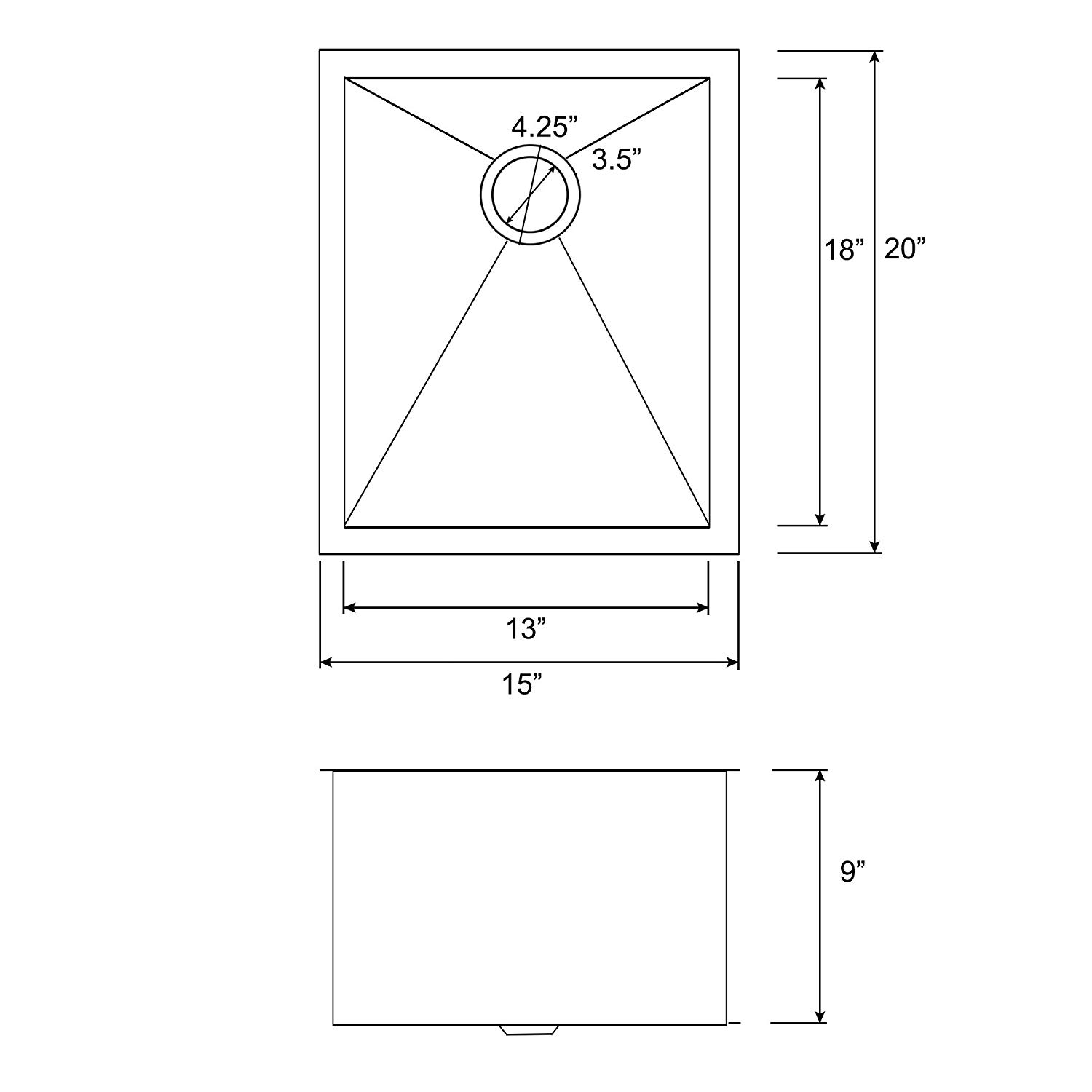 حوض مطبخ صغير مصنوع يدويًا من الفولاذ المقاوم للصدأ 304 مصنوع يدويًا من Undermount RV